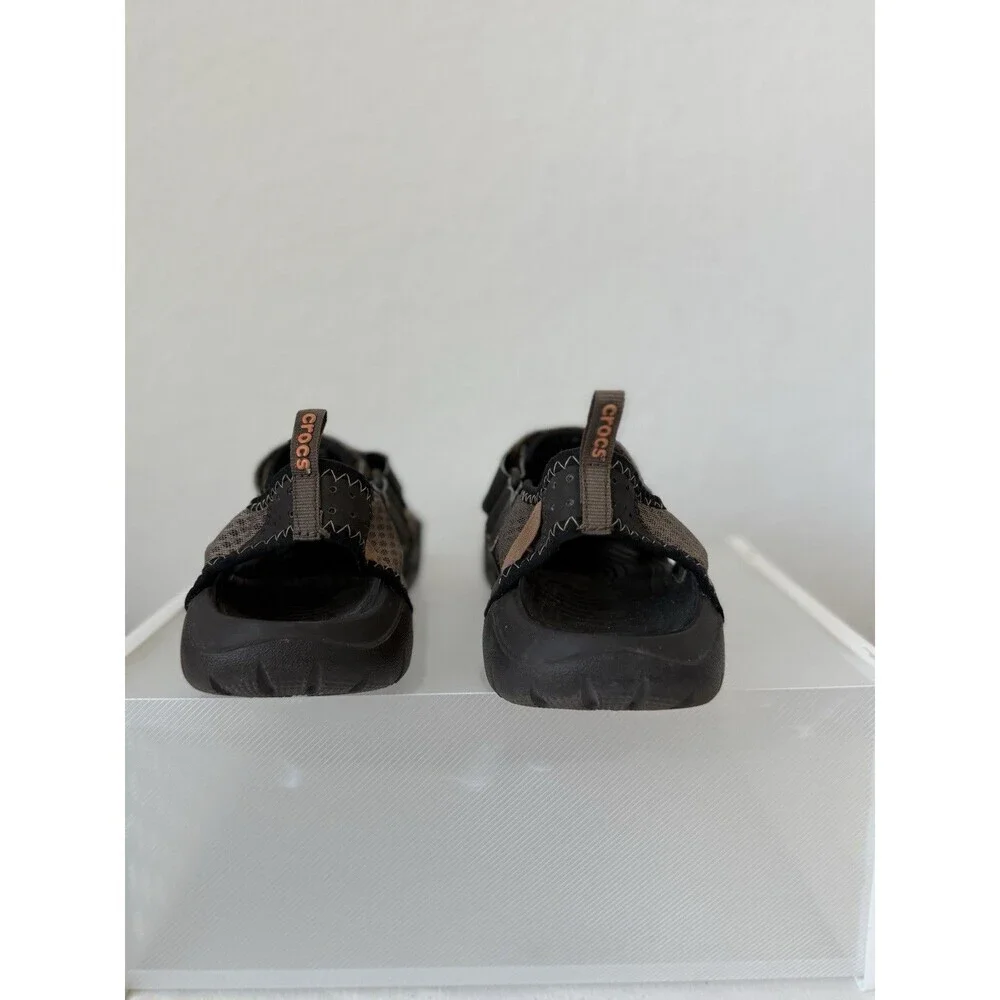 Crocs Men's Size 8 Brown SwiftWater Mesh Fisherman Deck Sandals Water Shoes EUC